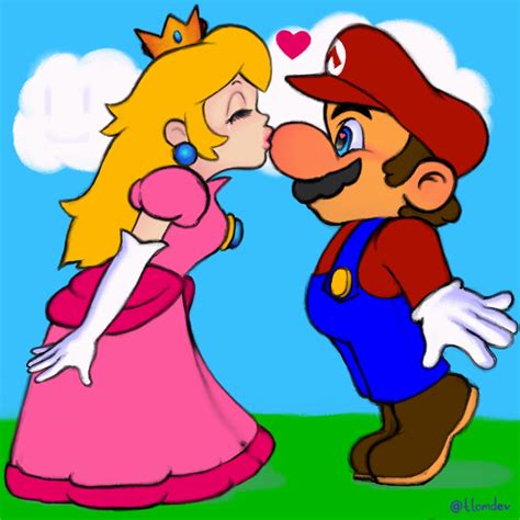 mario and peach wedding kiss|mario proposes to peach.